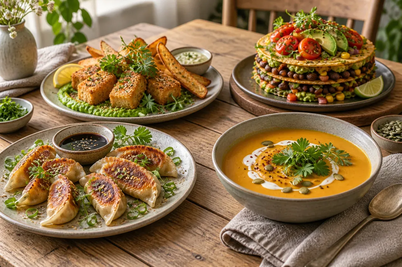 Dumplings och fish and chips – vegansk matsedel vecka 48