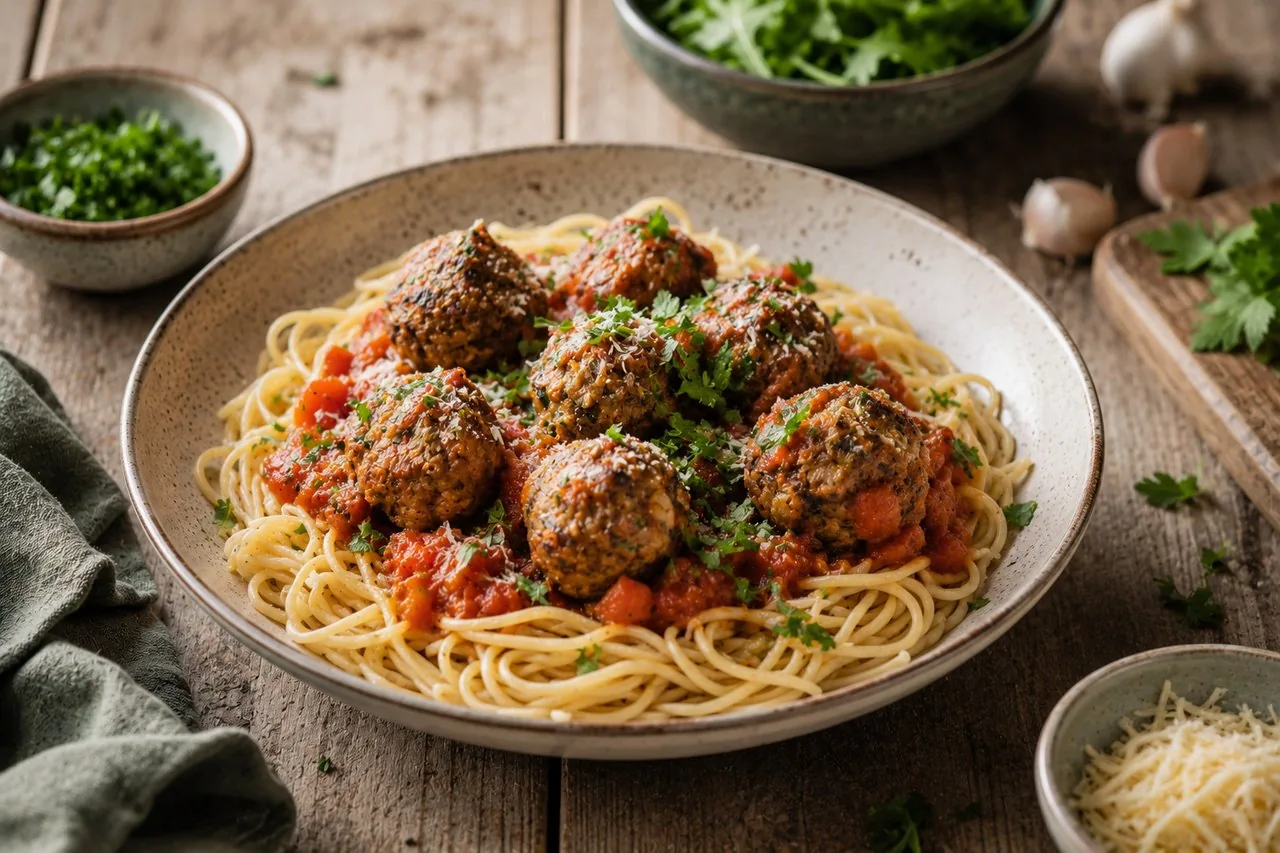 Auberginebollar med tomatsås