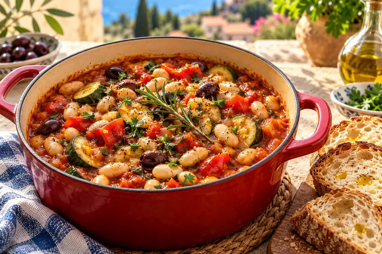 Böngryta provençale med vita bönor, tomat och örter