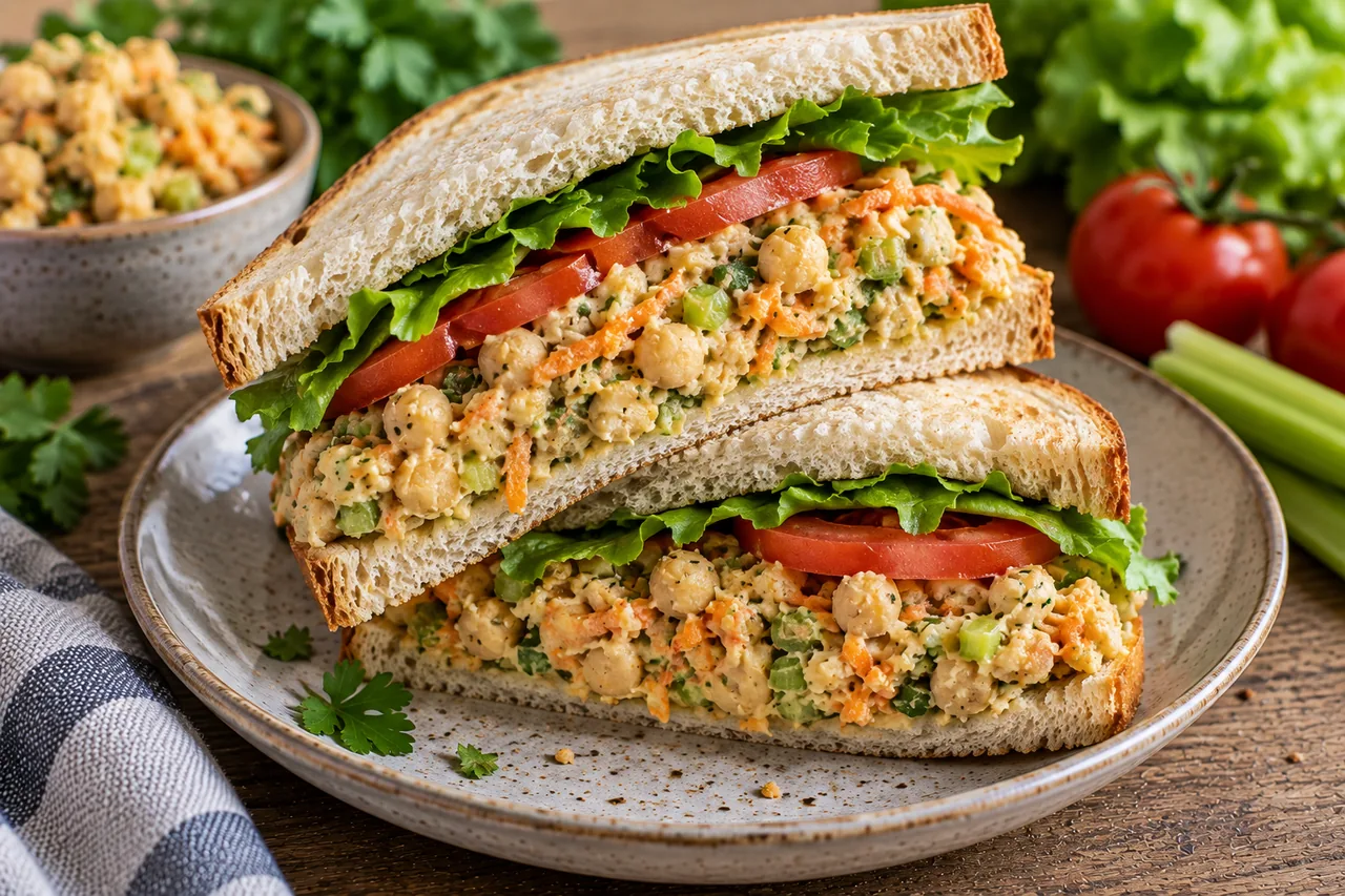 Kikärtssandwich med selleri och morot