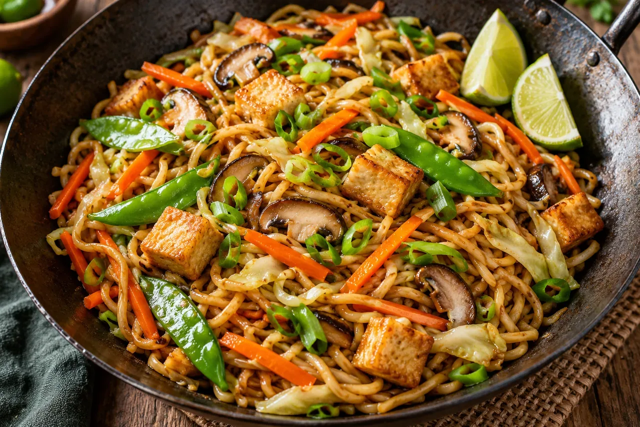 Pancit canton med tofu och grönsaker