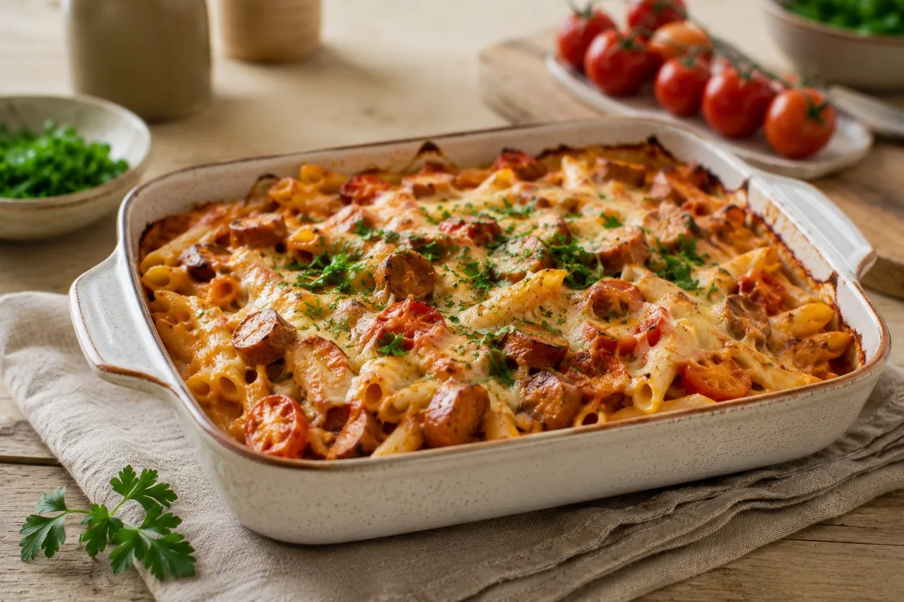 Pastagratäng med ajvar