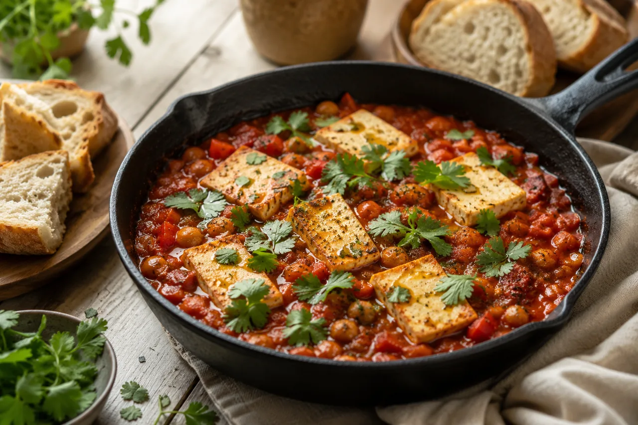 Vegansk shakshuka med tofu